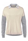 Marken-2-in-1 Pullover beige-grau