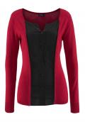 Marken-2-in-1 Pullover rot-schwarz