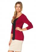 Marken-2-in-1 Pullover rot-schwarz