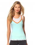 Marken-2-in-1-Top weiß-mint-apricot