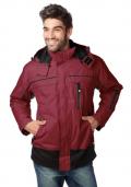 Marken-3-in-1 Outdoorjacke rot-schwarz