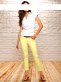 Marken-7/8 Stretchjeans gelb