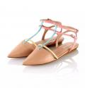 Marken-Ballerina beige-bunt