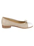 Marken-Ballerina beige-weiß