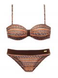 Marken-Bandeau-Bikini braun-orange Gr. 36 A/B Cup