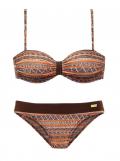 Marken-Bandeau-Bikini braun-orange Gr. 38/40 A/B Cup