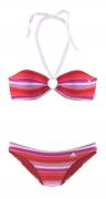 Marken-Bandeau-Bikini rot-bunt