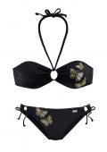 Marken-Bandeau-Bikini schwarz