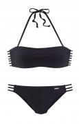 Marken-Bandeau-Bikini schwarz C/D-Cup