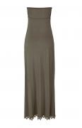 Marken-Bandeau-Maxikleid mit Spitze taupe