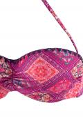 Marken-Bandeaubikini bordeaux-bunt D-Cup