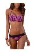 Marken-Bandeaubikini pink-schwarz