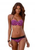 Marken-Bandeaubikini pink-schwarz