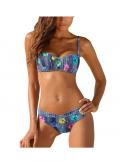 Marken-Bikini jeansblau-bunt