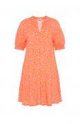 Marken-Blusen-Druckkleid orange-rosa