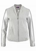 Marken-Bomberjacke grau-silber