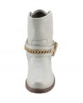 Marken-Boots mit Kette offwhite