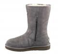 Marken-Boots mit Lammfell grau