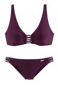 Marken-Bügel-Bikini aubergine B-Cup