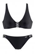 Marken-Bügel-Bikini schwarz B-Cup