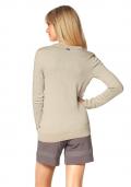 Marken-Cardigan mit Spitze beige