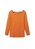 Marken-Carré-Langarmshirt rostorange