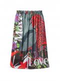 Marken-Chiffon-Maxirock mit Tropical Print bunt