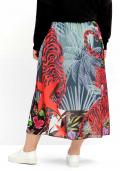 Marken-Chiffon-Maxirock mit Tropical Print bunt