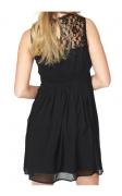 Marken-Chiffonkleid mit Spitze schwarz Gr. S