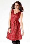 Marken-Cocktailkleid rot-gold