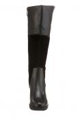 Marken-Damen-Leder-Stiefel schwarz