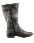 Marken-Damen-Lederimitat-Stiefel grau