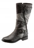 Marken-Damen-Lederimitat-Stiefel grau