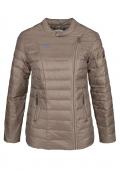 Marken-Daunenjacke taupe