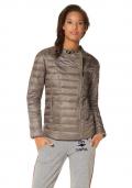 Marken-Daunenjacke taupe