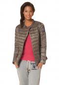 Marken-Daunenjacke taupe