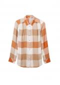 Marken-Flanell-Bluse Karomuster orange bedruckt