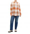 Marken-Flanell-Bluse Karomuster orange bedruckt