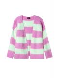 Marken-Flausch-Wollstrickjacke pink-mint