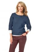 Marken-Grobstrickpullover marine