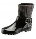 Marken-Gummi-Stiefelette schwarz-grau