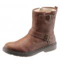 Marken-Herren-Lederimitat-Stiefelette braun