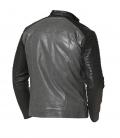 Marken-Herren-Lederjacke grau-schwarz