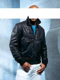 Marken-Herren-Lederjacke schwarz