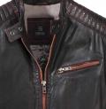 Marken-Herren-Lederjacke schwarz