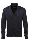 Marken-Herren-Strickjacke blau meliert