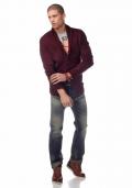 Marken-Herren-Strickjacke bordeaux