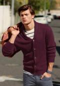 Marken-Herren-Strickjacke bordeaux