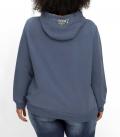 Marken-Hoodie mit floralem Frontdruck indigo