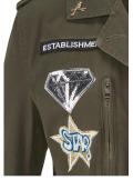 Marken-Jacke mit Badges und Pins khaki